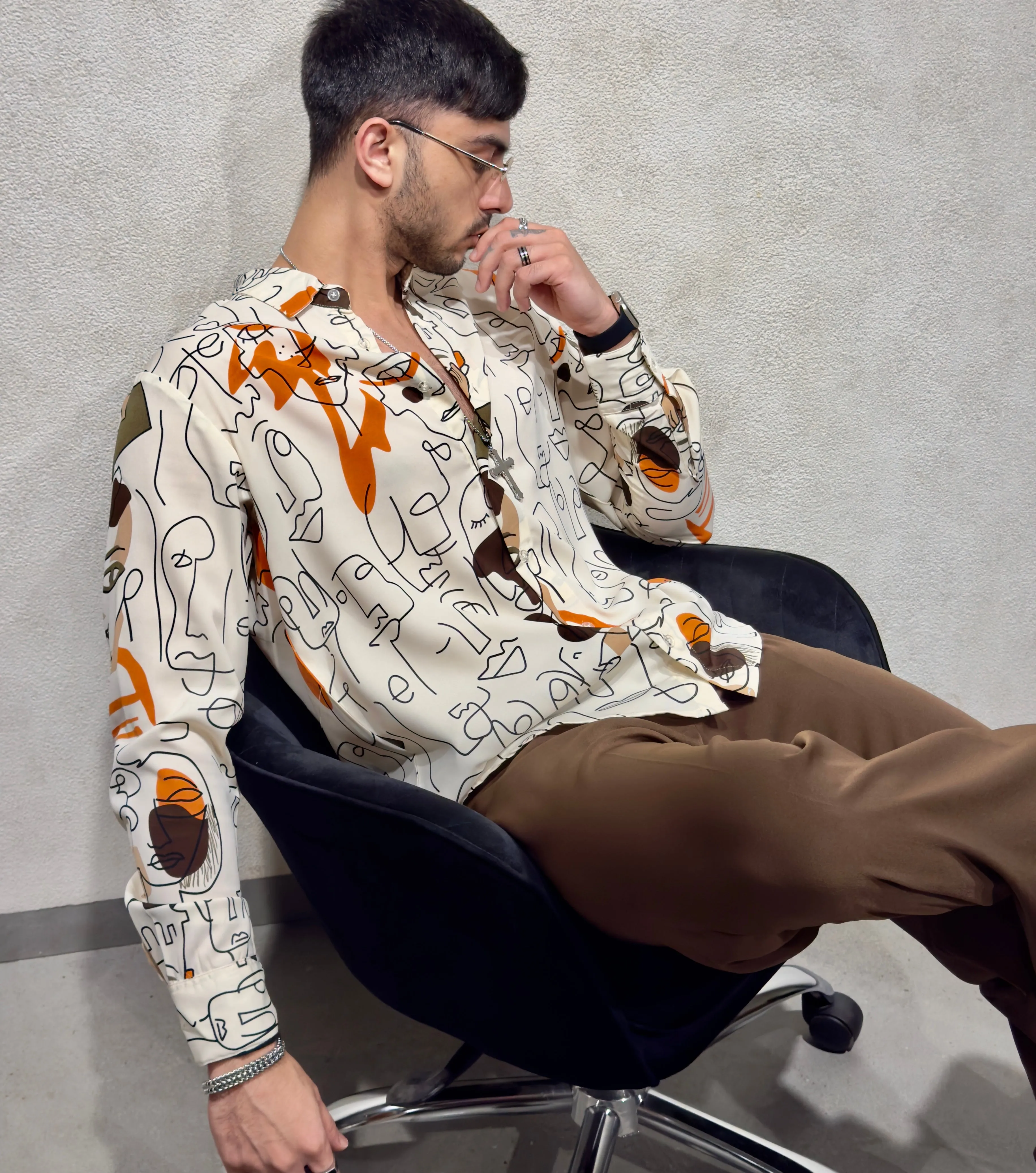 Face of Art Print Full Sleeves Shirt
