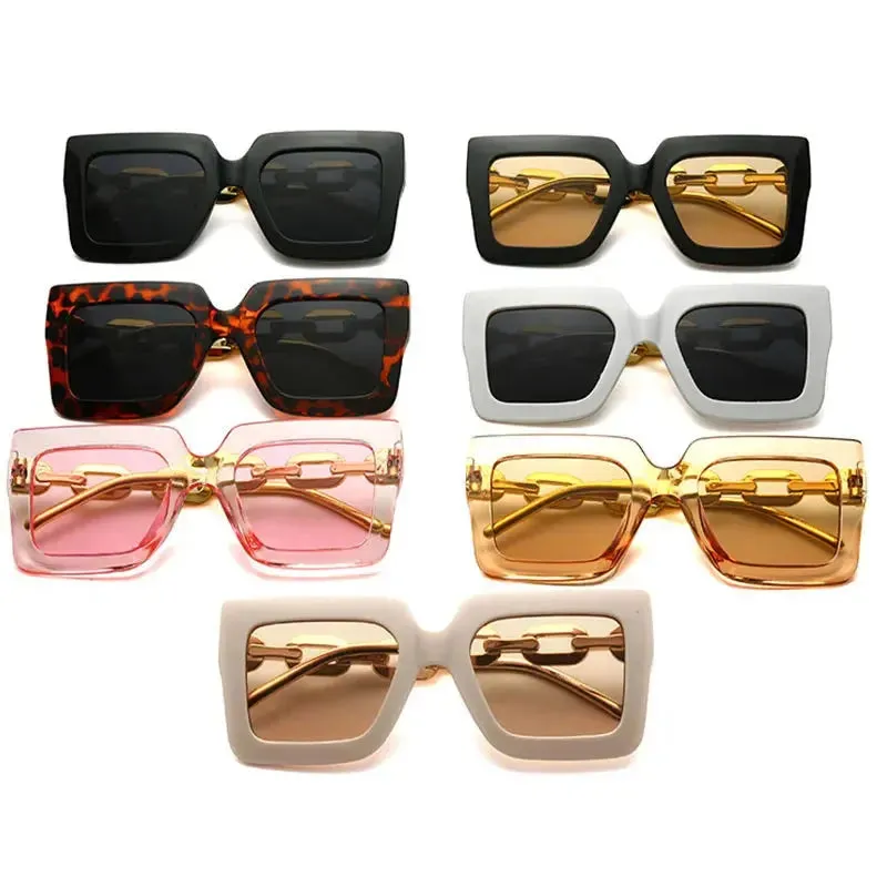 Fashion Large Frame Square Sunglasses New Women's Trendy Sunshade Sun Glasses Men Sports Windproof Eyewear UV400 Oculos De Sol