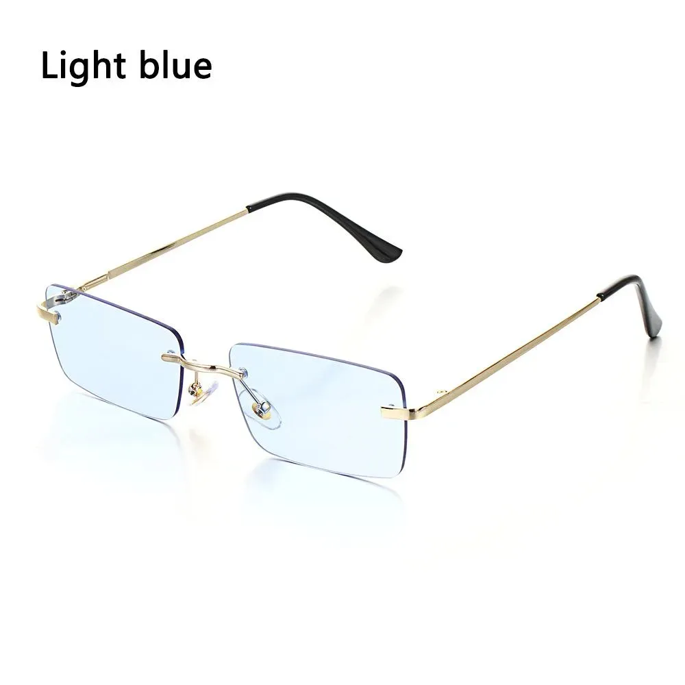 Fashion Luxury Design Rectangle Rimless SunGlasses Unisex Gradient Glasses Women Vintage Sunglasses UV400