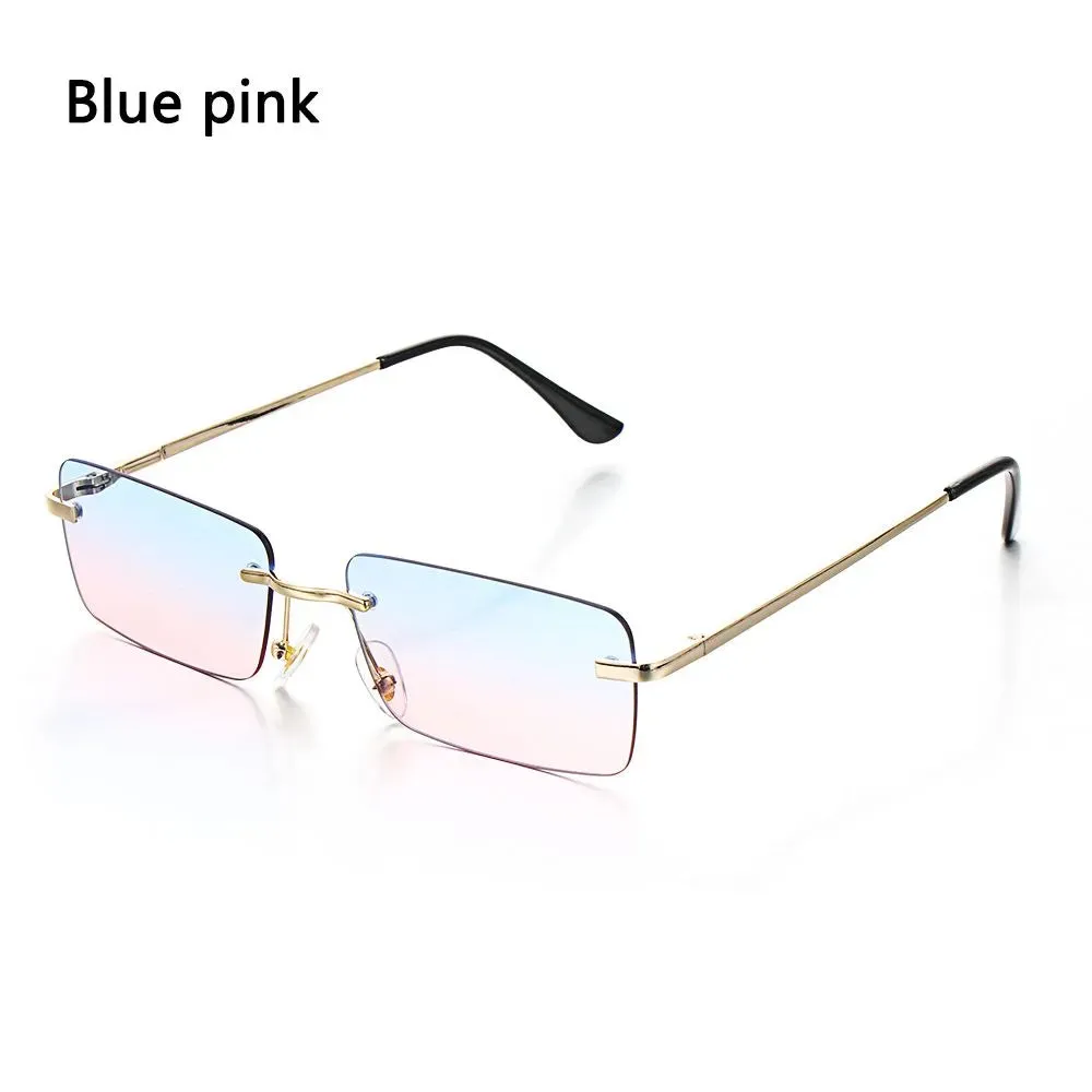 Fashion Luxury Design Rectangle Rimless SunGlasses Unisex Gradient Glasses Women Vintage Sunglasses UV400
