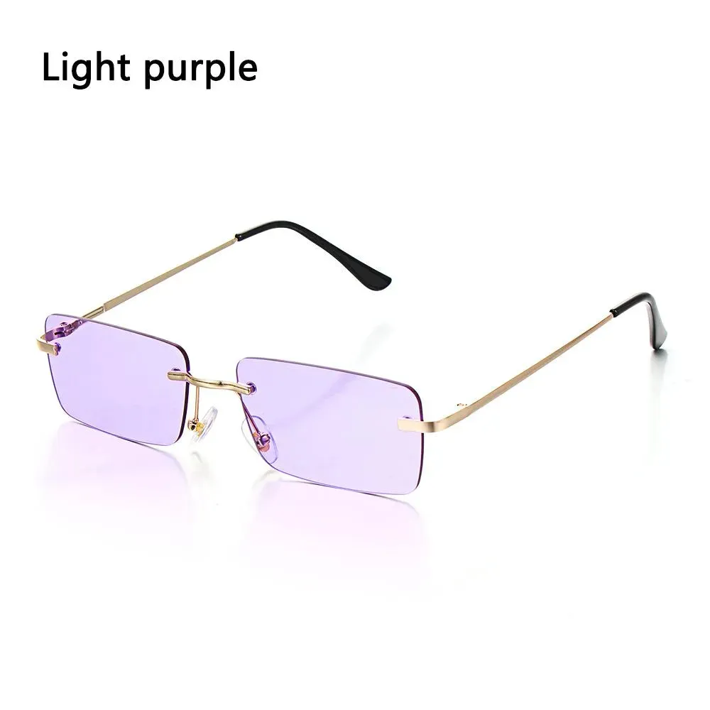 Fashion Luxury Design Rectangle Rimless SunGlasses Unisex Gradient Glasses Women Vintage Sunglasses UV400