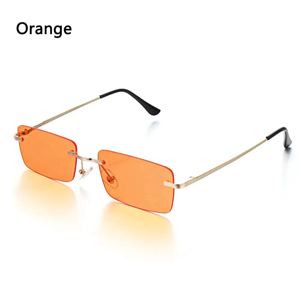 Fashion Luxury Design Rectangle Rimless SunGlasses Unisex Gradient Glasses Women Vintage Sunglasses UV400