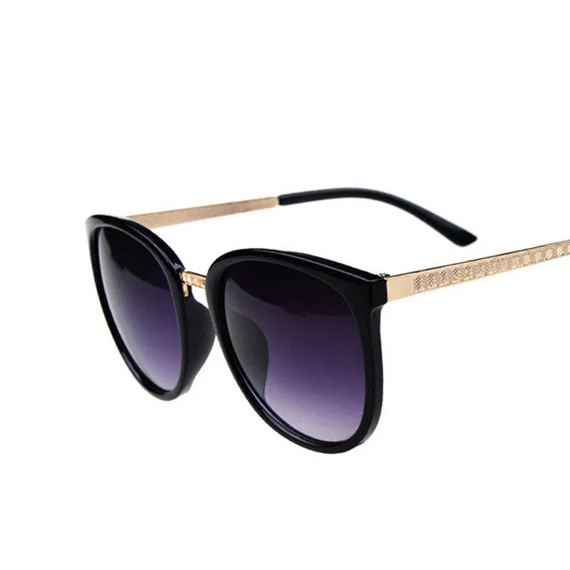 Fashion Retro Sunglasses Women Brand Design Vintage Round Sun Glasses Gafas Metal Temples Sunglass