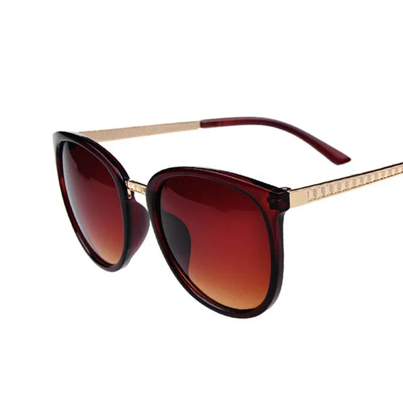 Fashion Retro Sunglasses Women Brand Design Vintage Round Sun Glasses Gafas Metal Temples Sunglass