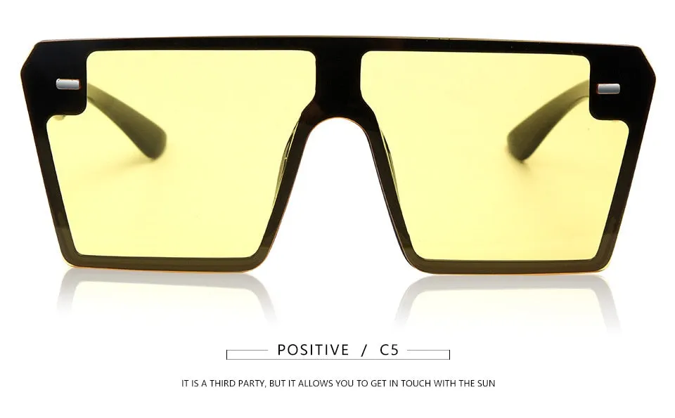 Flat Top Oversize Square Sunglasses