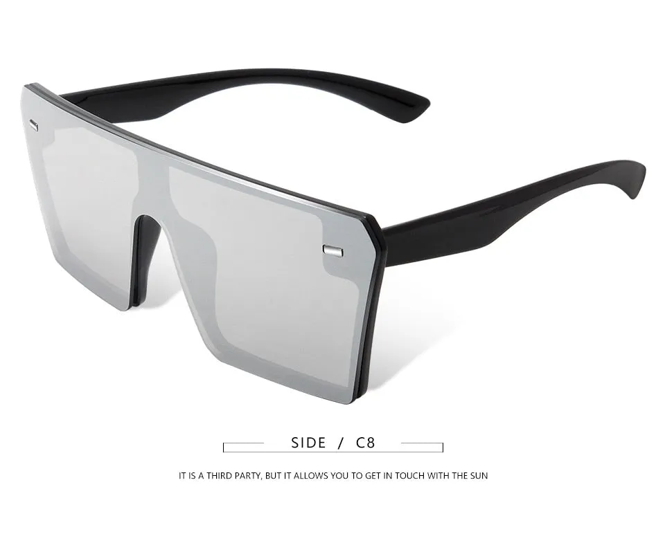 Flat Top Oversize Square Sunglasses