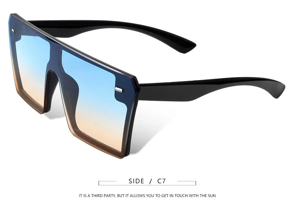 Flat Top Oversize Square Sunglasses