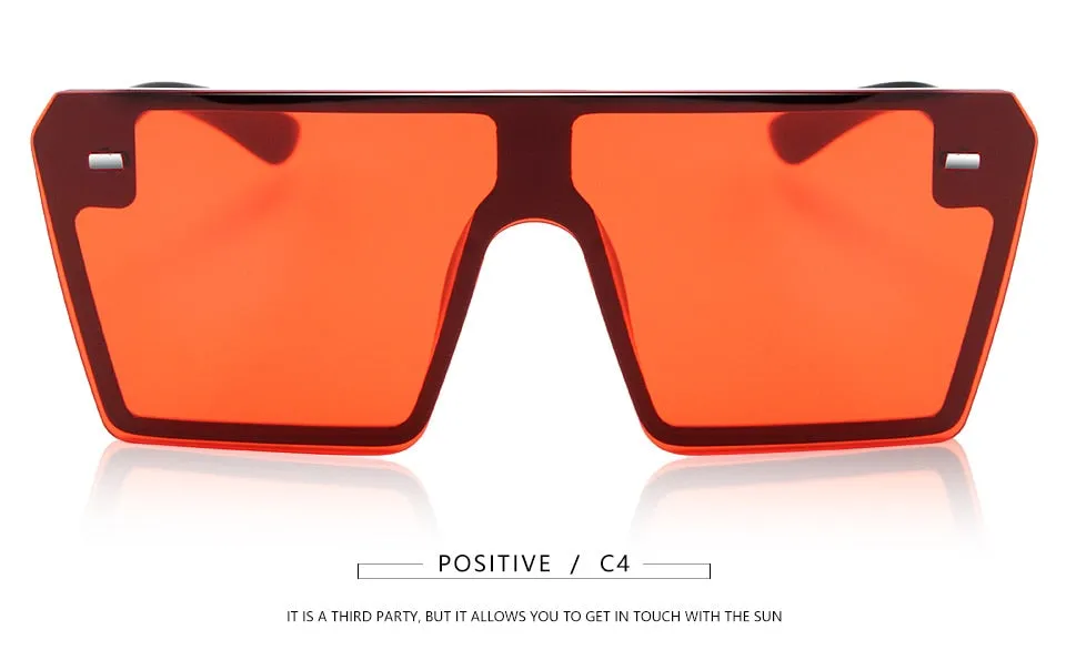 Flat Top Oversize Square Sunglasses