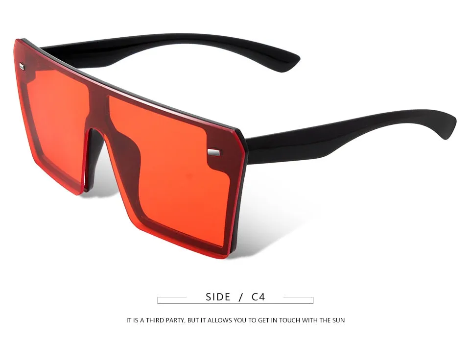 Flat Top Oversize Square Sunglasses