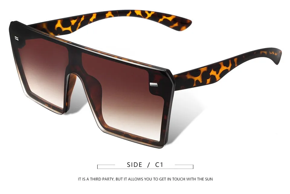 Flat Top Oversize Square Sunglasses