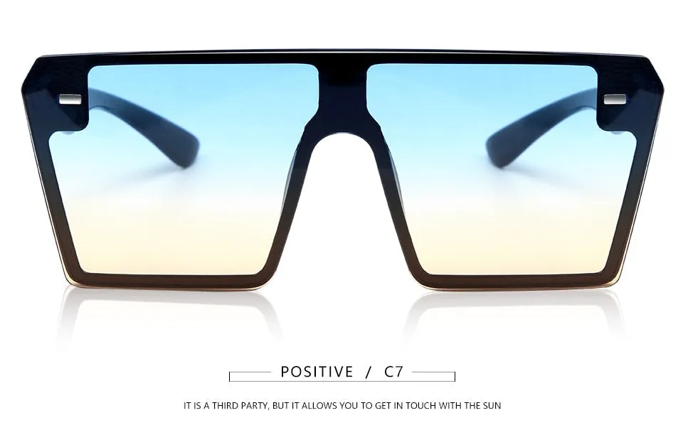 Flat Top Oversize Square Sunglasses