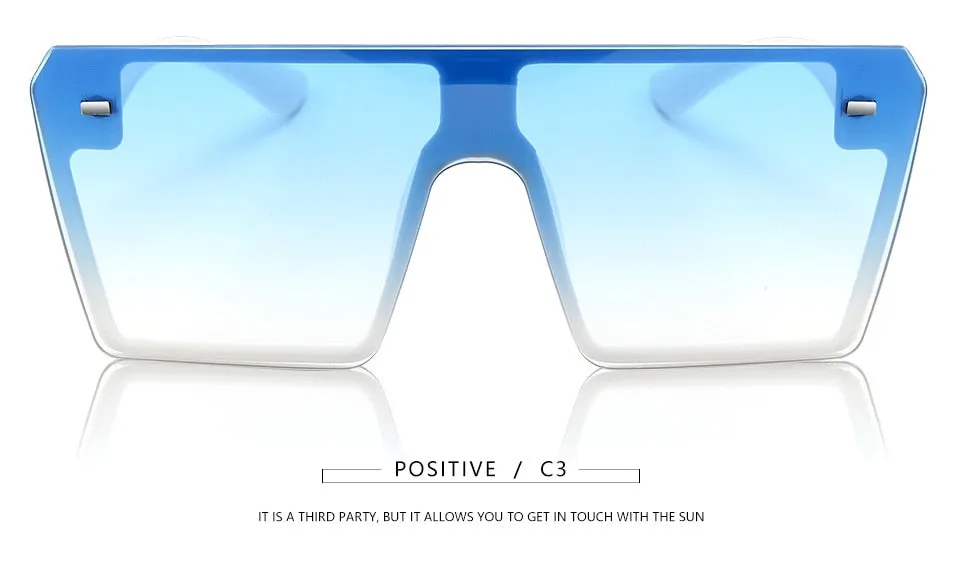 Flat Top Oversize Square Sunglasses