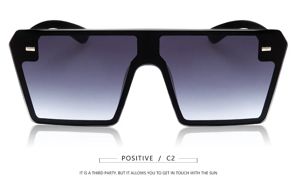 Flat Top Oversize Square Sunglasses