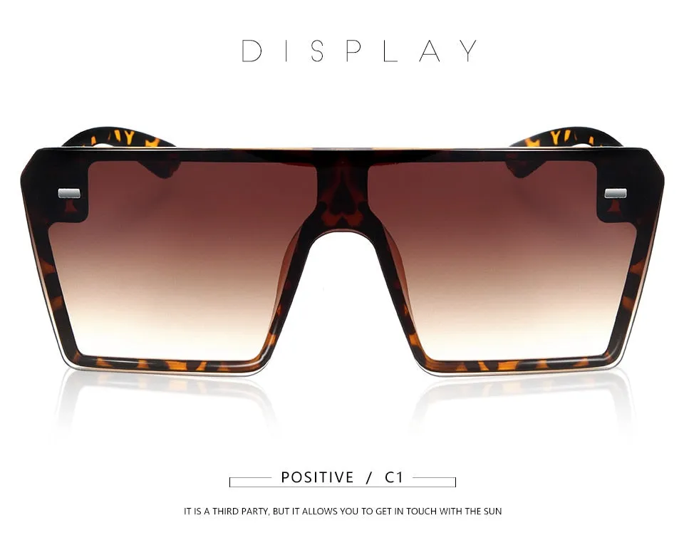 Flat Top Oversize Square Sunglasses