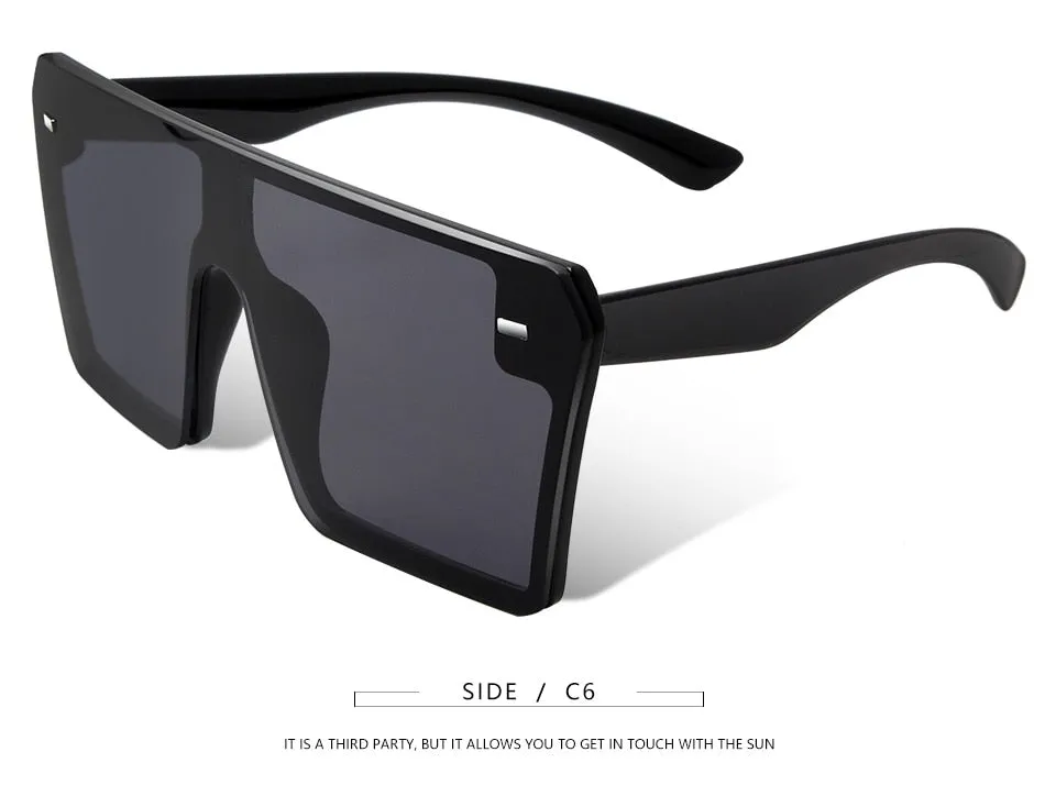 Flat Top Oversize Square Sunglasses