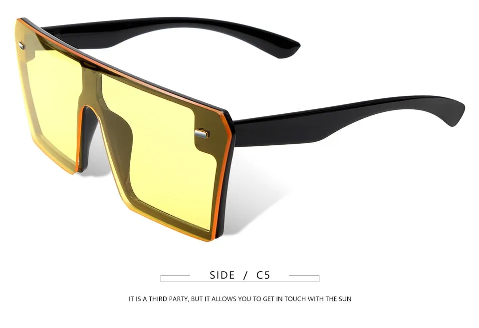 Flat Top Oversize Square Sunglasses