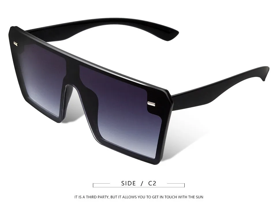 Flat Top Oversize Square Sunglasses