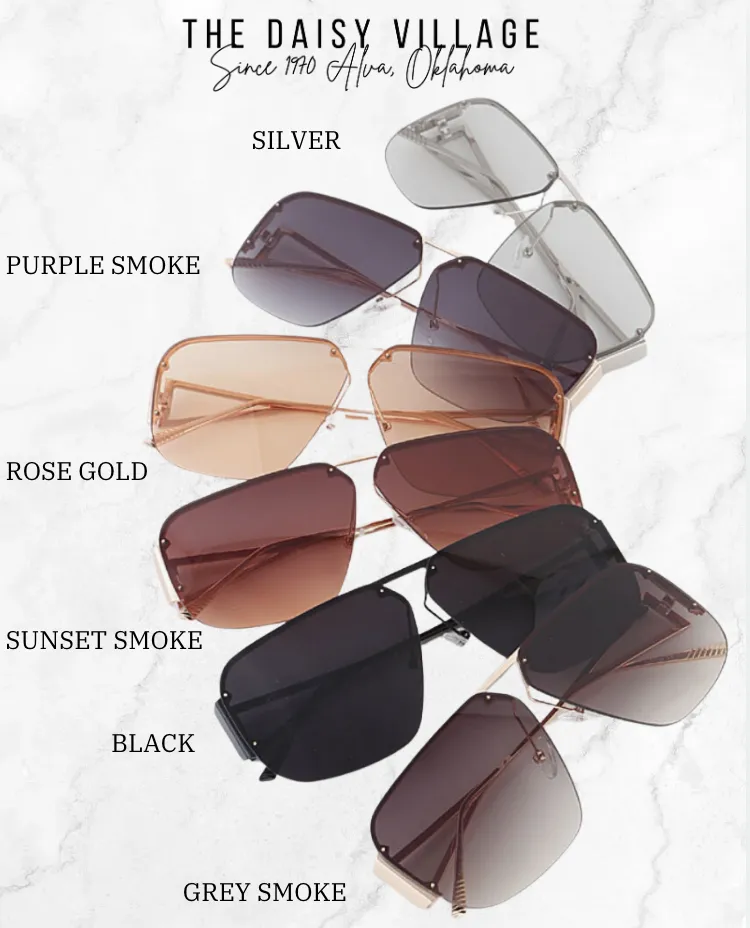 Geometric Aviator Sunglasses