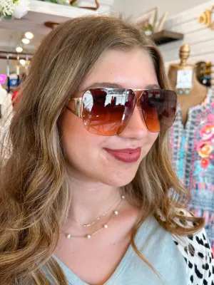 Geometric Aviator Sunglasses
