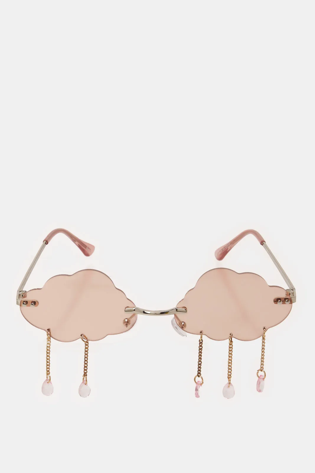 Girls Pink Round Cloud Sunglasses