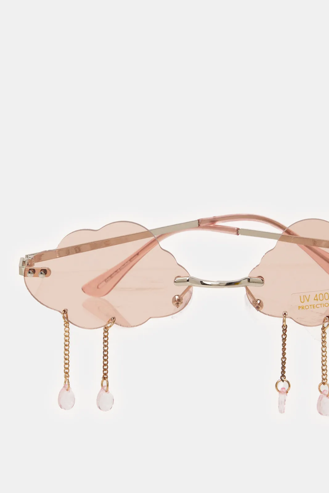 Girls Pink Round Cloud Sunglasses