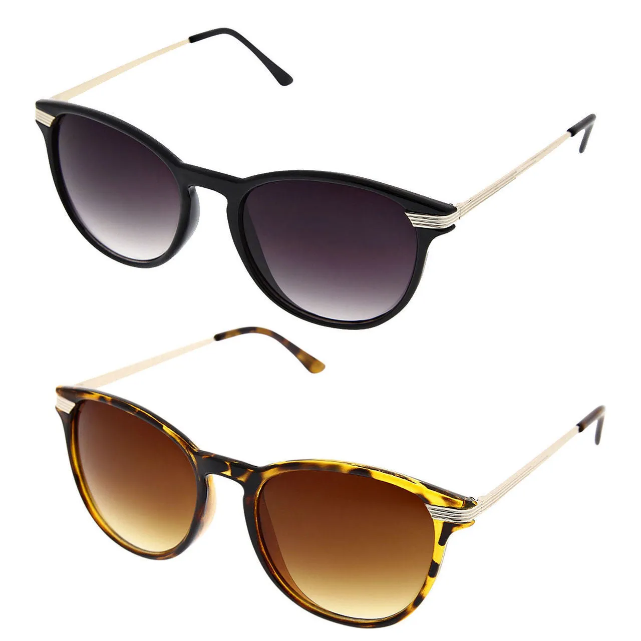 grinderPUNCH Vintage Legacy Designer Inspired European Fashion Frame Round Sunglasses