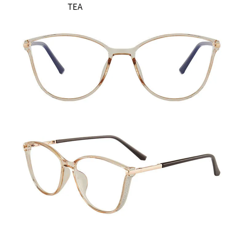 Hotony Women's Full Rim TR 90 Resin Cat Eye Frame Eyeglasses 7041