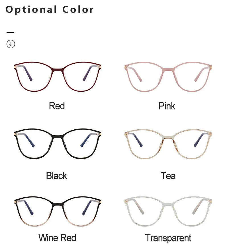 Hotony Women's Full Rim TR 90 Resin Cat Eye Frame Eyeglasses 7041