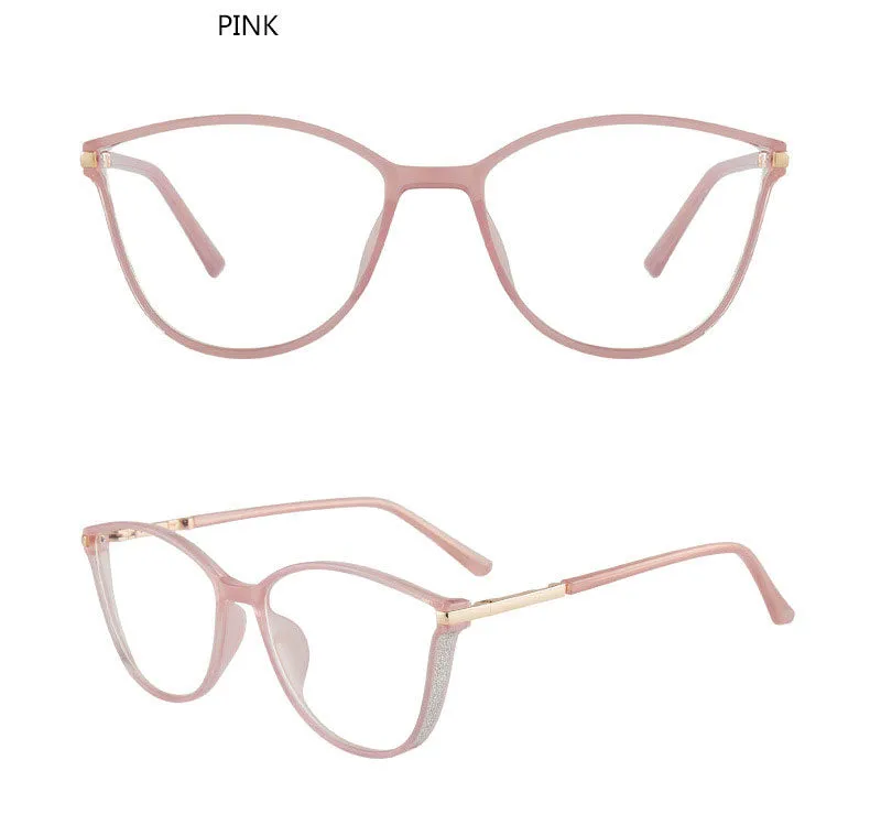Hotony Women's Full Rim TR 90 Resin Cat Eye Frame Eyeglasses 7041