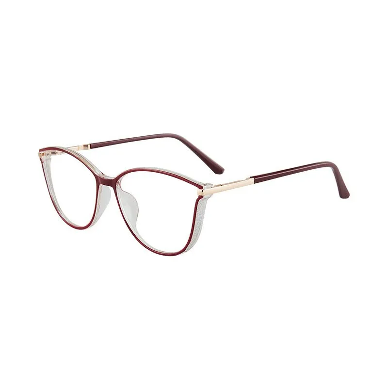 Hotony Women's Full Rim TR 90 Resin Cat Eye Frame Eyeglasses 7041