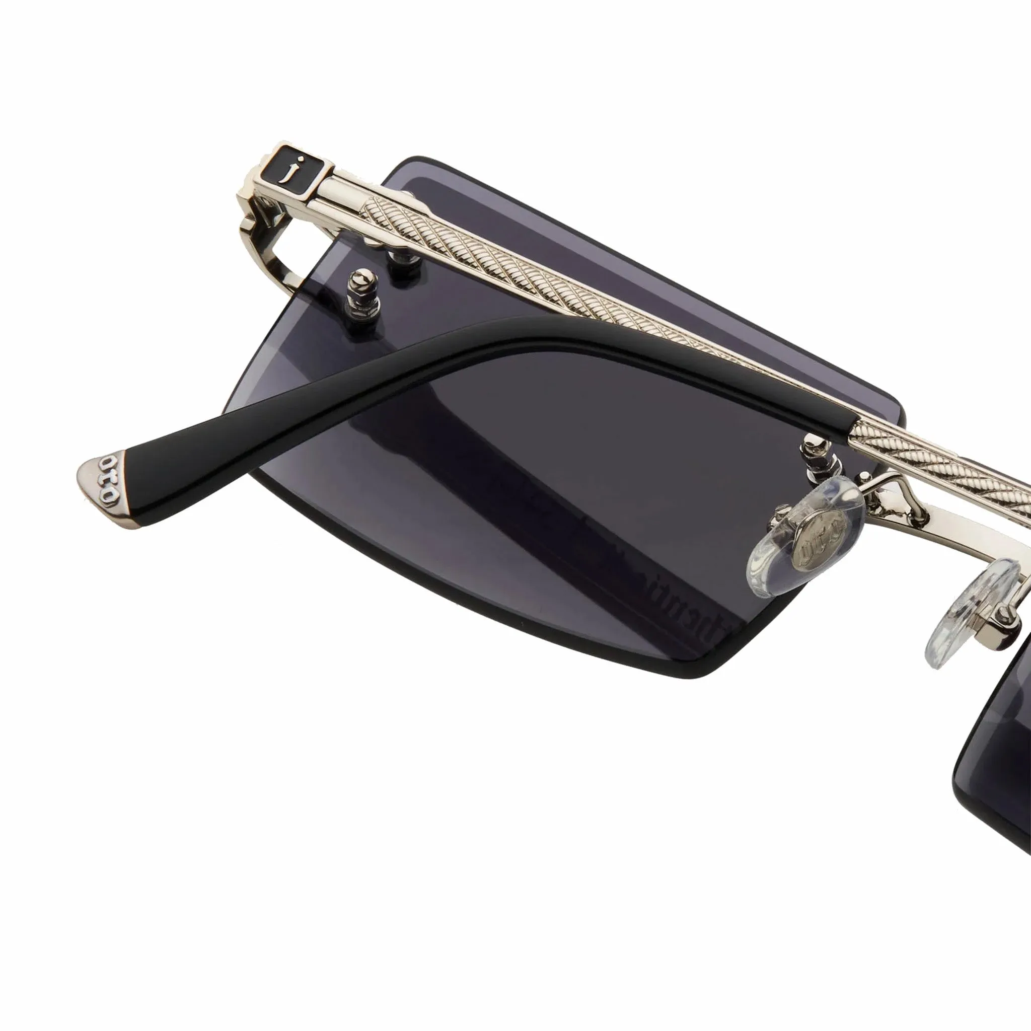 James Oro Black Tint Silver Authentic II Sunglasses (Black)