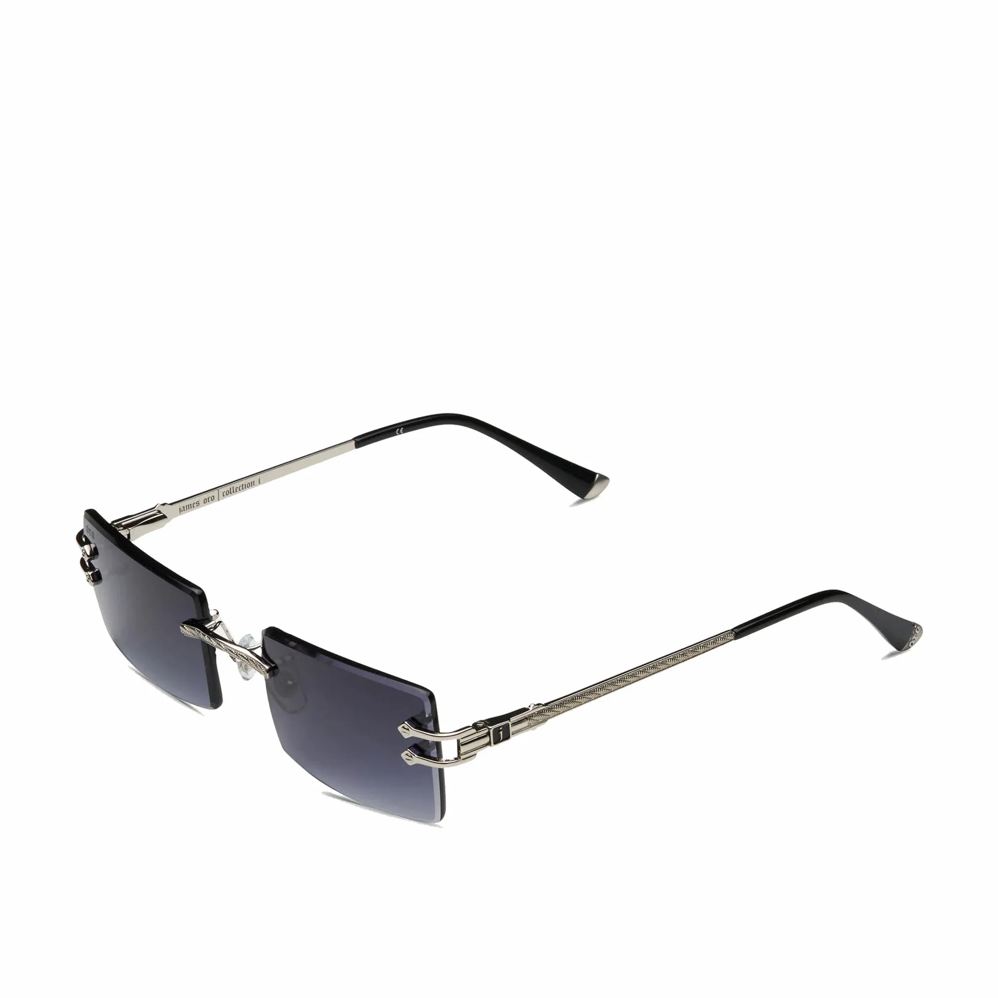 James Oro Black Tint Silver Authentic II Sunglasses (Black)