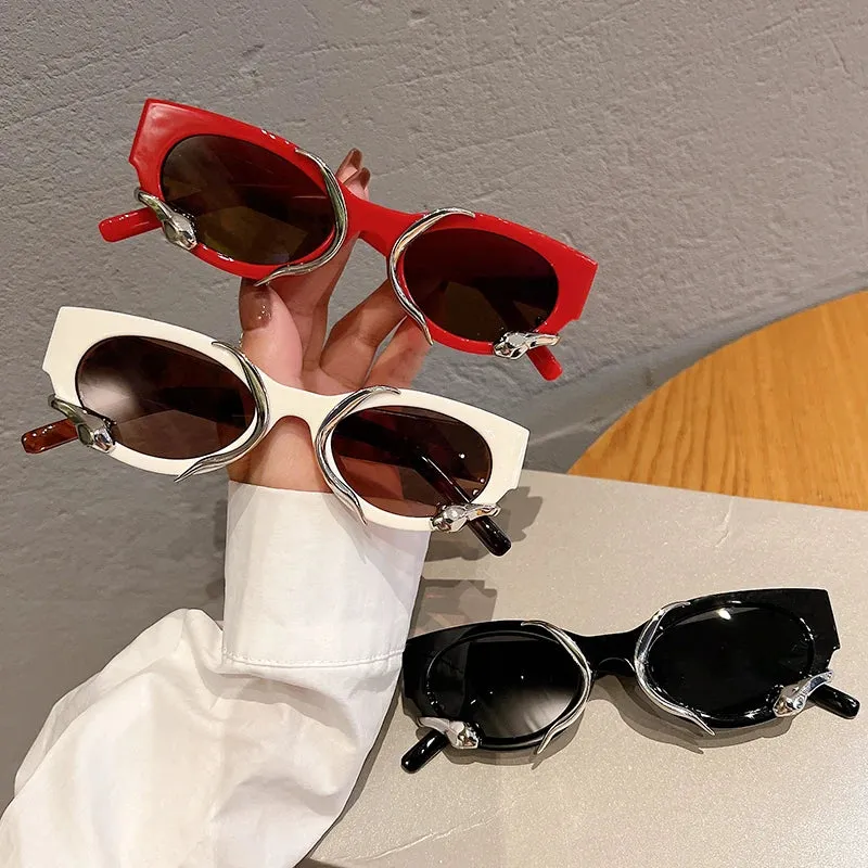 KAMMPT Cat Eye Sunglasses Fashion Snake Wrapped