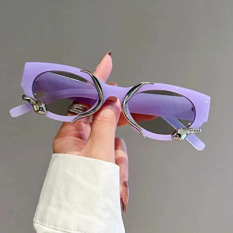 KAMMPT Cat Eye Sunglasses Fashion Snake Wrapped