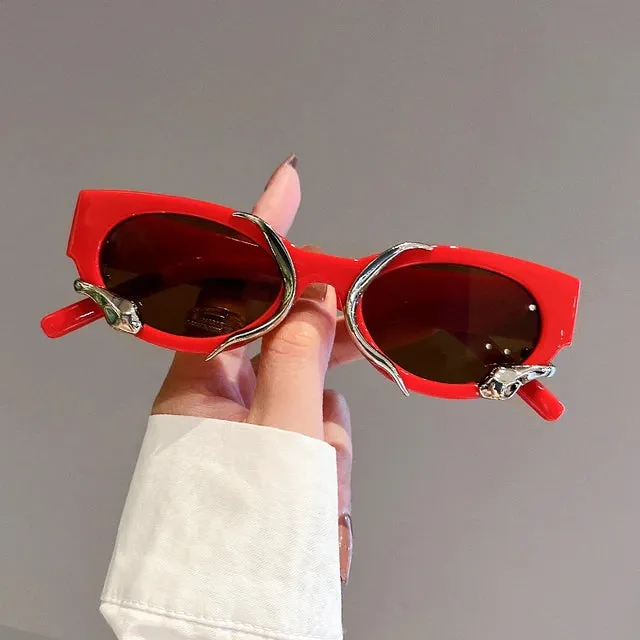 KAMMPT Cat Eye Sunglasses Fashion Snake Wrapped