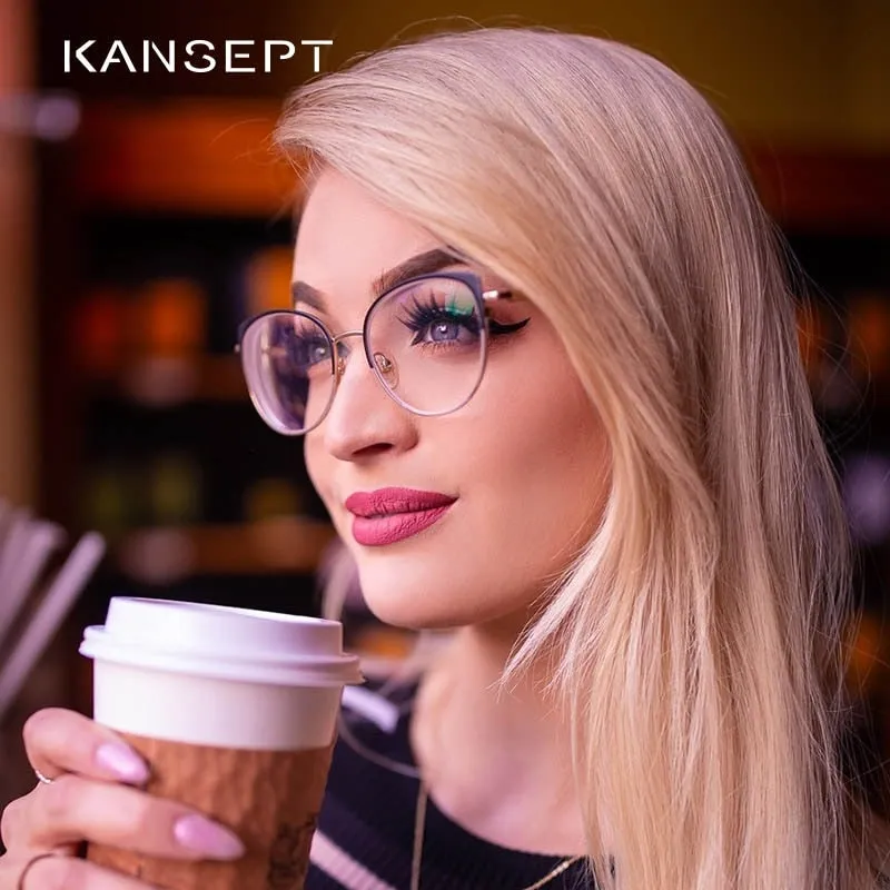 Kansept Women's Full Rim Cat Eye Alloy Eyeglasses Yc8031