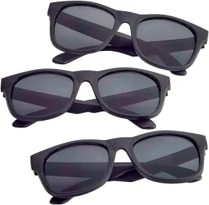 Kicko Black Sunglasses - 3 Pack, Unisex - for Daily Wear, and High Fashion Accessories