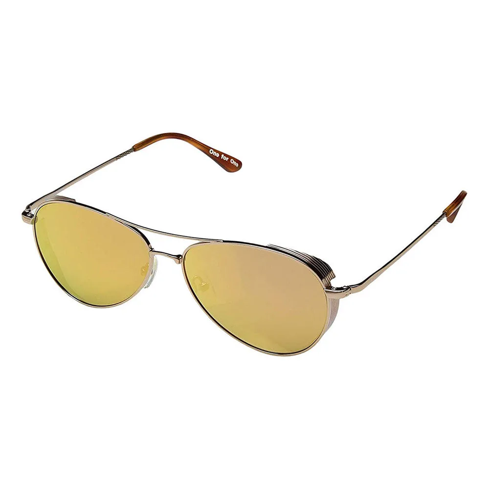 Kilgore 301 Unisex Gold Frame Shiny Rose Gold Mirror Lens Aviator Sunglasses - 10013134
