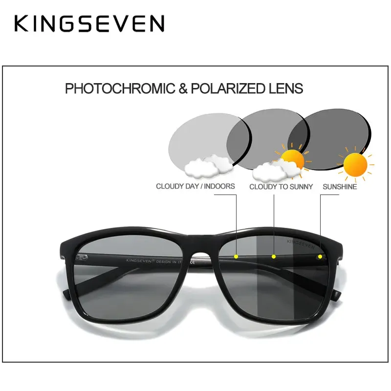 KINGSEVEN Brand Aluminum Frame Sunglasses Men Polarized Photochromic Sun glasses Women's Glasses Accessories