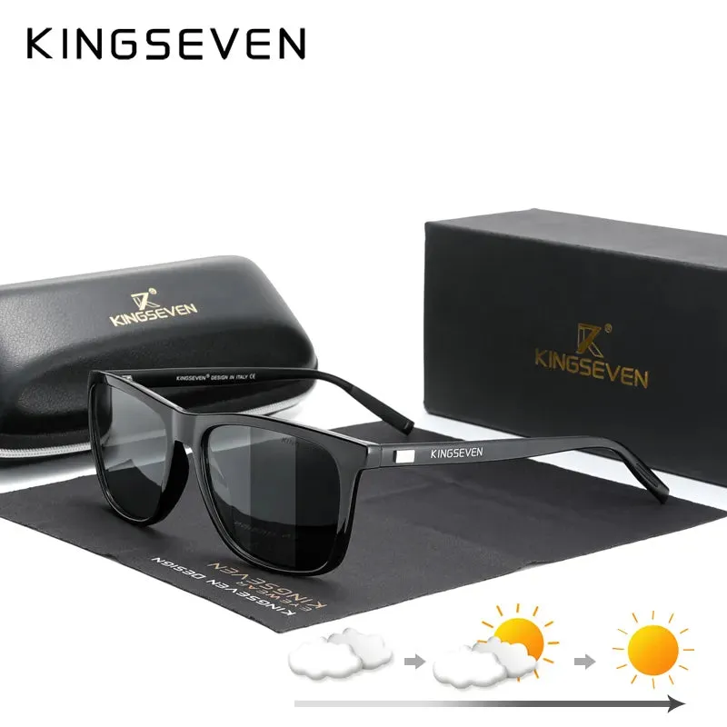 KINGSEVEN Brand Aluminum Frame Sunglasses Men Polarized Photochromic Sun glasses Women's Glasses Accessories