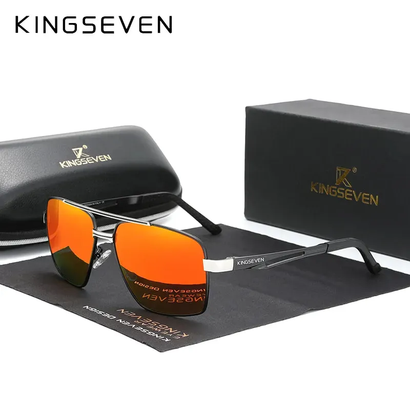 KINGSEVEN Brand Men's Aluminum Sunglasses Polarized Men Mirror Male Sun Glasses Sports Eyewear