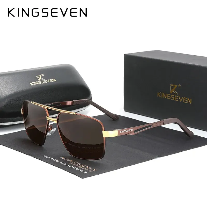KINGSEVEN Brand Men's Aluminum Sunglasses Polarized Men Mirror Male Sun Glasses Sports Eyewear