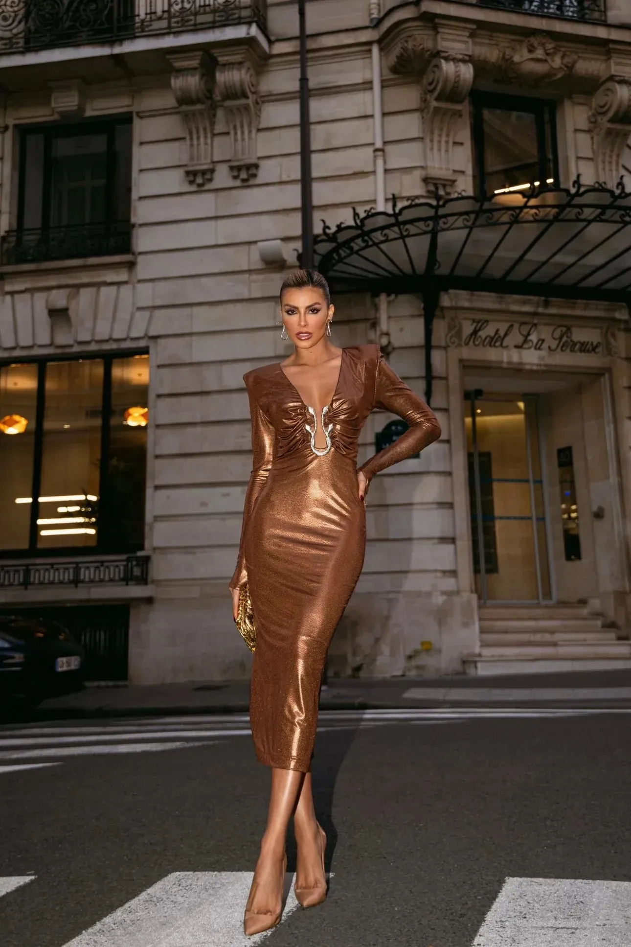 Long Sleeve Sexy V-Neck High-Fashion Dress