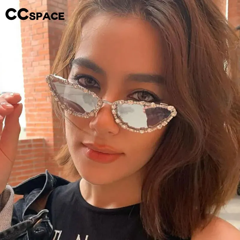 Luxury Diamond Cat Eye Sunglasses Women Vintage Shades