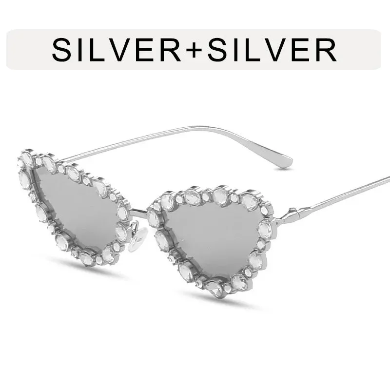 Luxury Diamond Cat Eye Sunglasses Women Vintage Shades