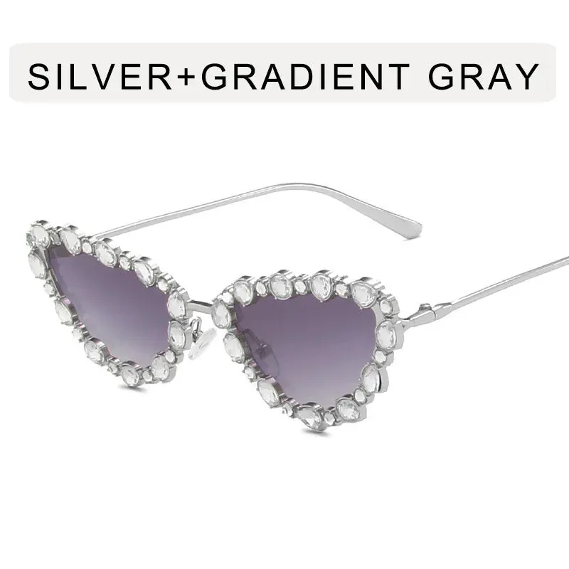 Luxury Diamond Cat Eye Sunglasses Women Vintage Shades