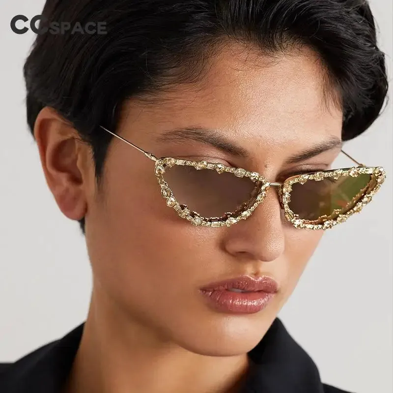 Luxury Diamond Cat Eye Sunglasses Women Vintage Shades