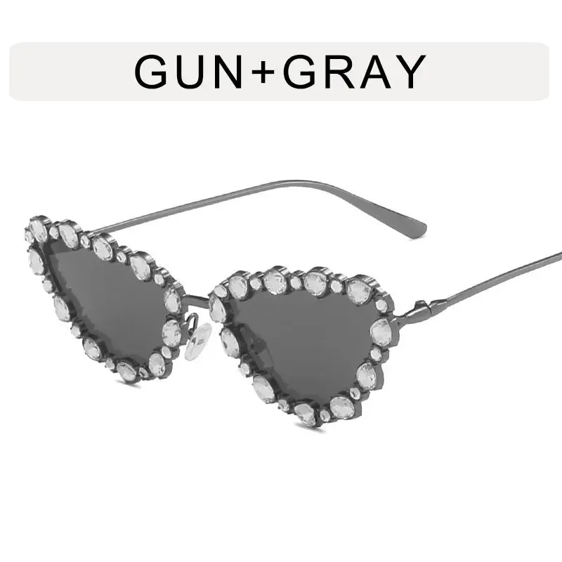 Luxury Diamond Cat Eye Sunglasses Women Vintage Shades