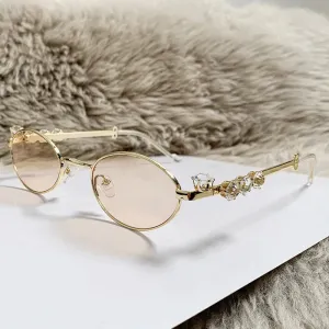 New Fashion Diamond Sunglasses Women Small Frame Oval UV400
