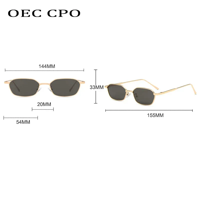 OEC CPO Small Square Sunglasses for Men and Women UV400 Retro Style